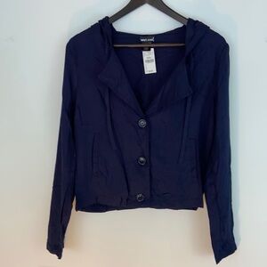 Wet Seal Women’s Soft Hooded Jacket Navy Size Small